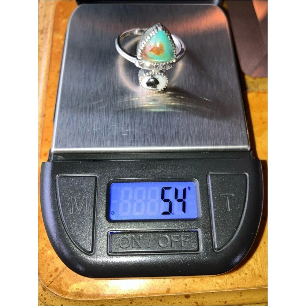 Royston Turquoise White Buffalo Turquoise Sterling Silver Ring Size 10